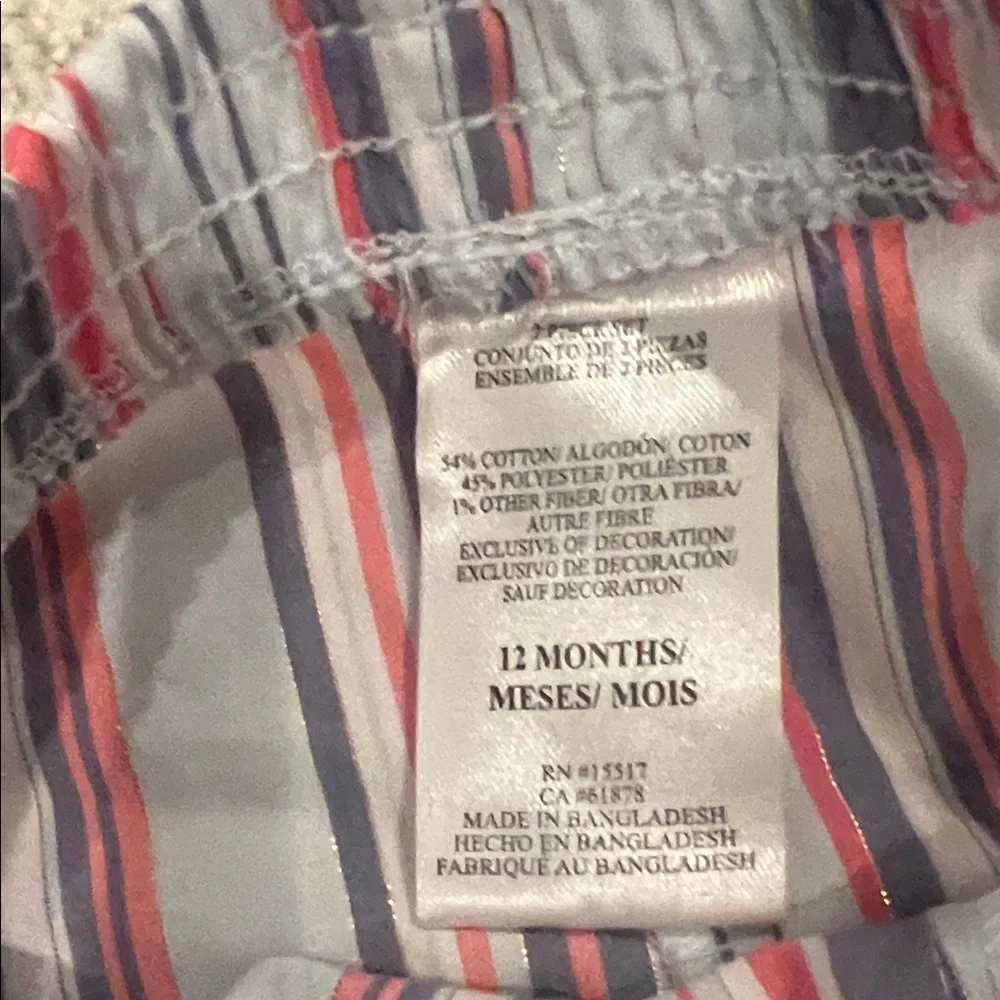 Penelope Mack Baby Girl red white and blue matching set 12M Spring Summer